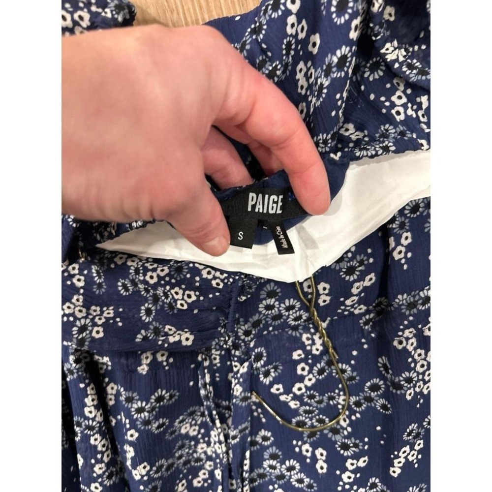 PAIGE Blue Navy Flower Dress S - Picture 4 of 5